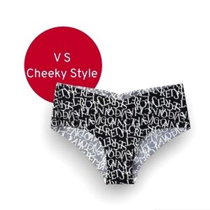Nwt V S Logo  Sexy Illusions Black Noshow Cheeky Panty Sz XL
